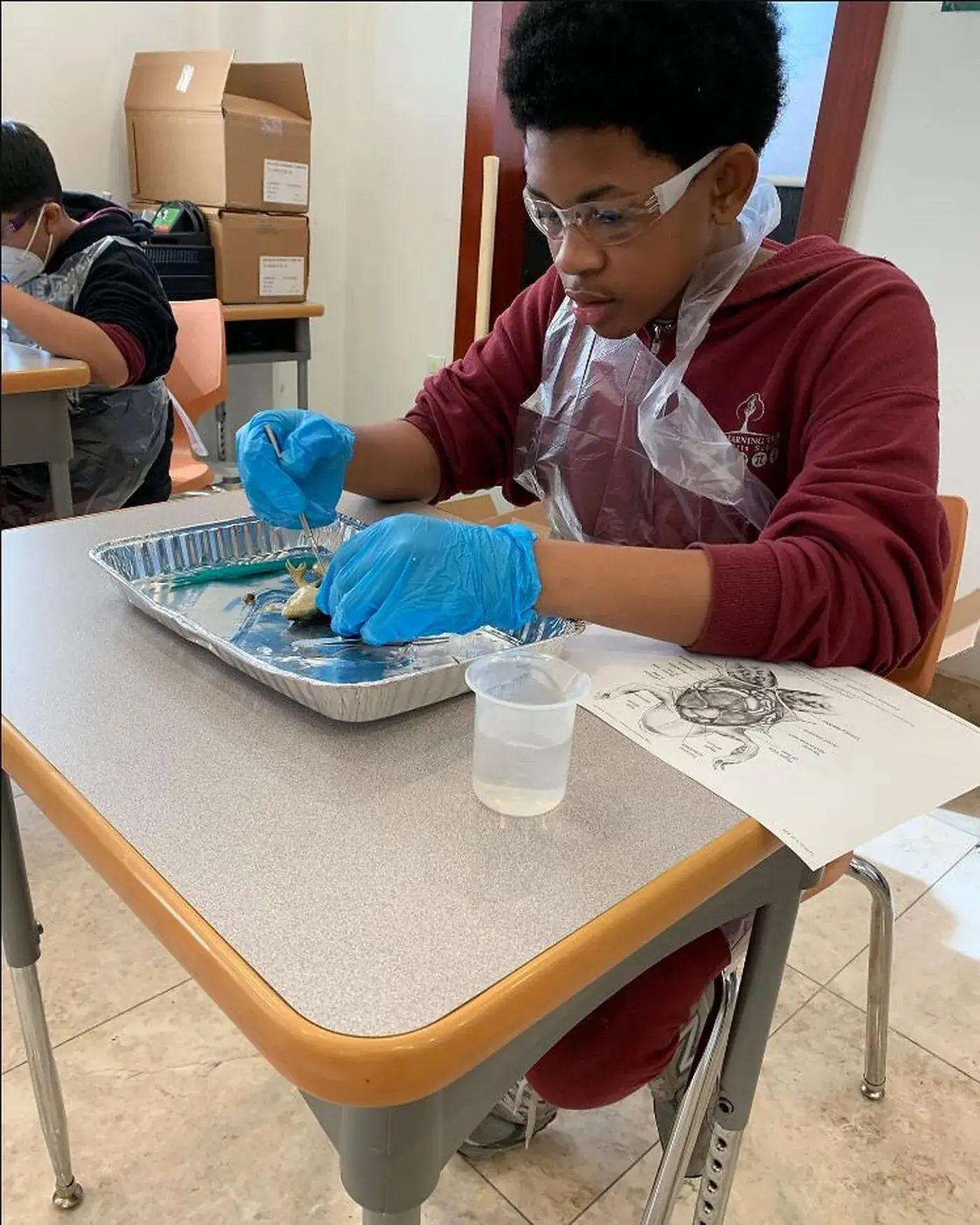 A student at work in the STEM Lab