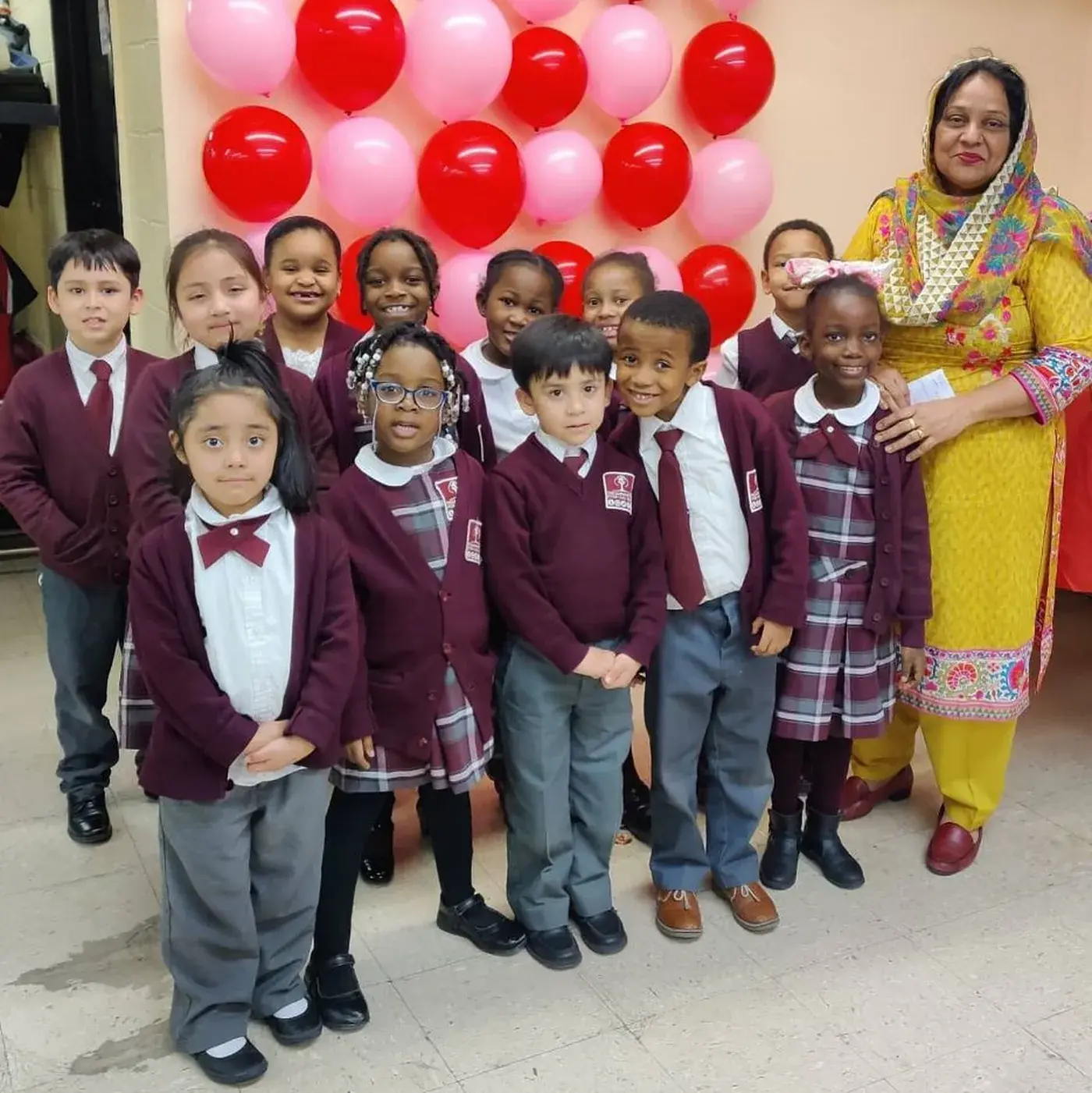 Learning Tree students in the school uniform