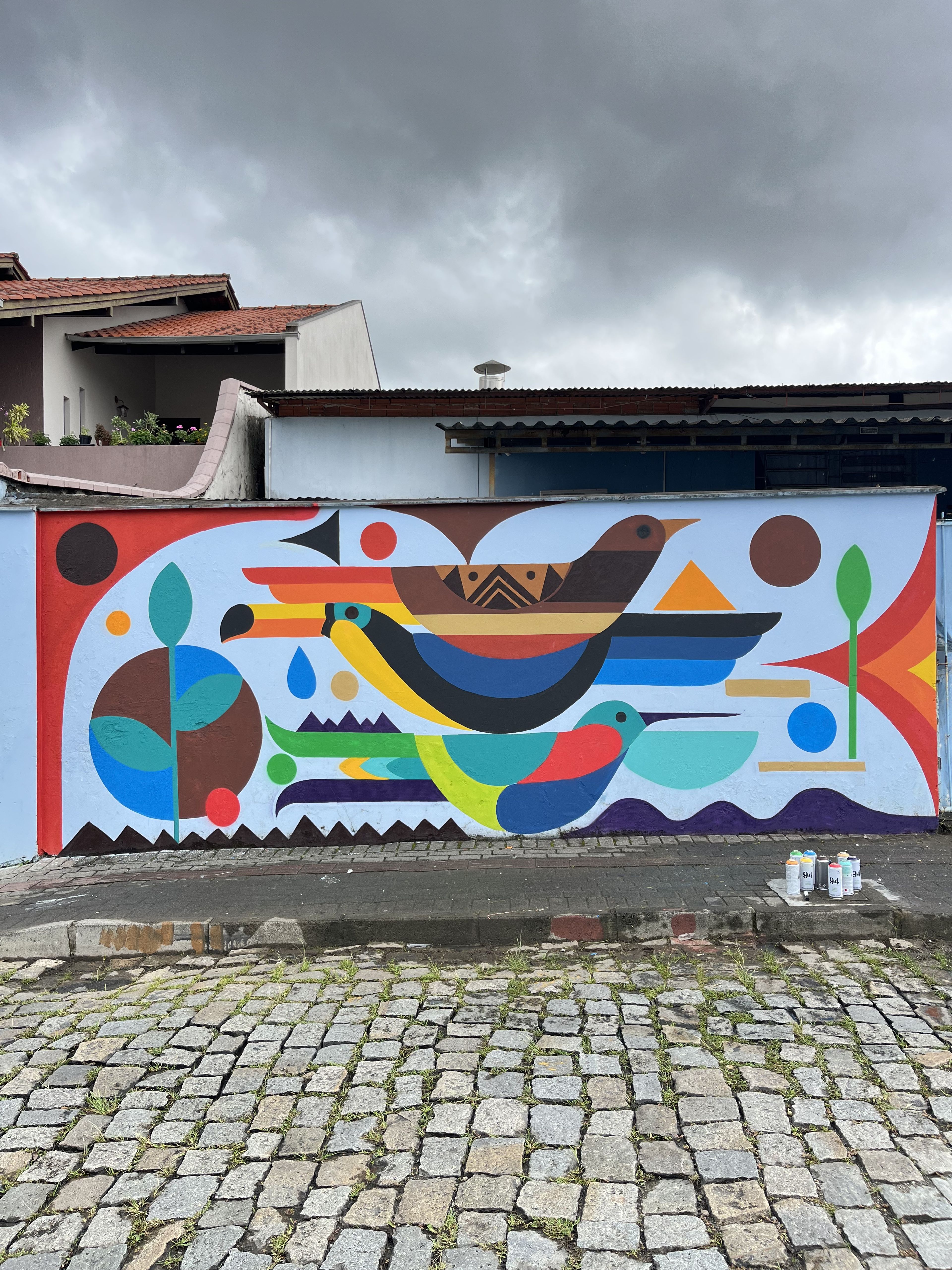 Mural Pássaros Coloridos — mural por Oberdam Eltz