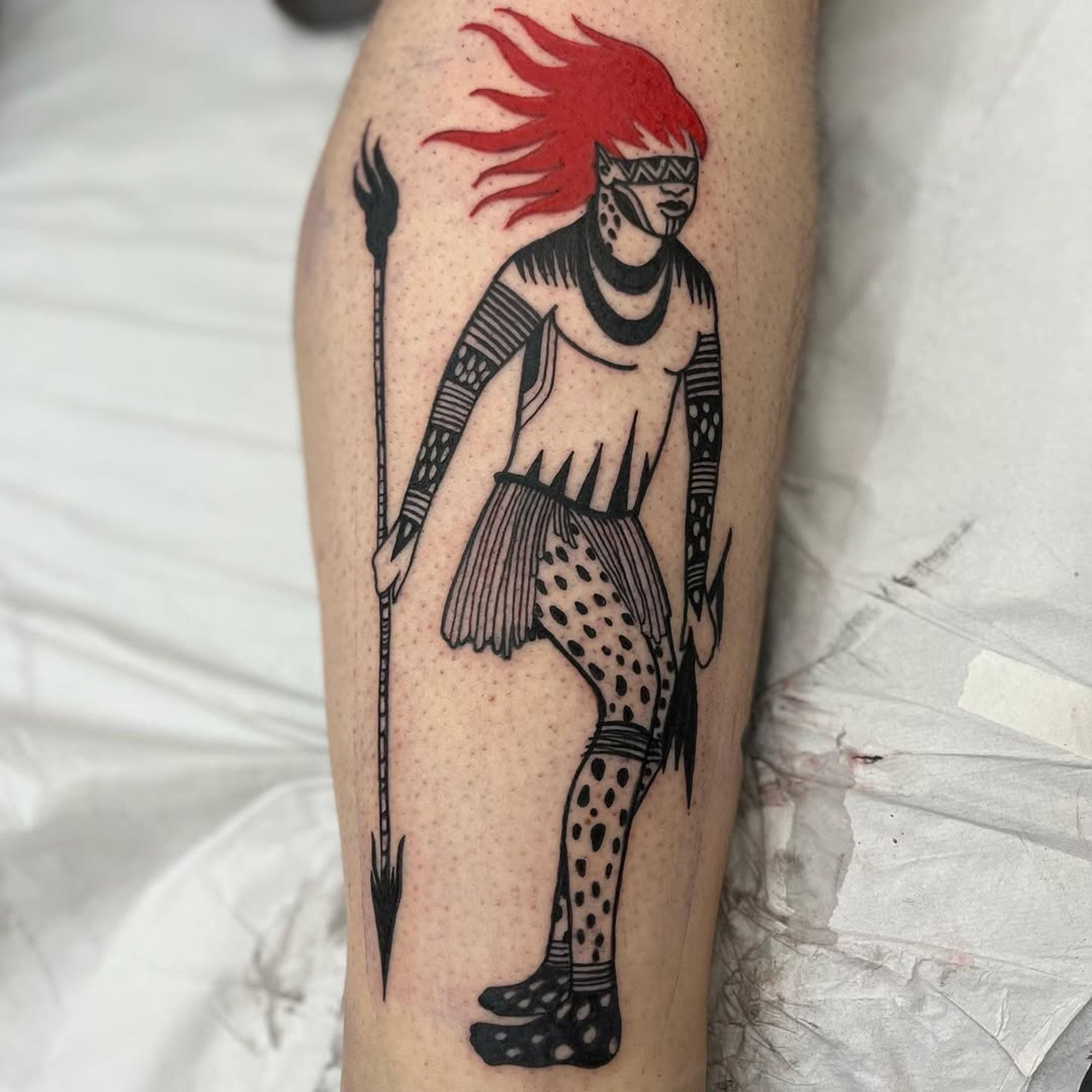 Tatuagem Curupira Black Red — tatuagem por Oberdam Eltz