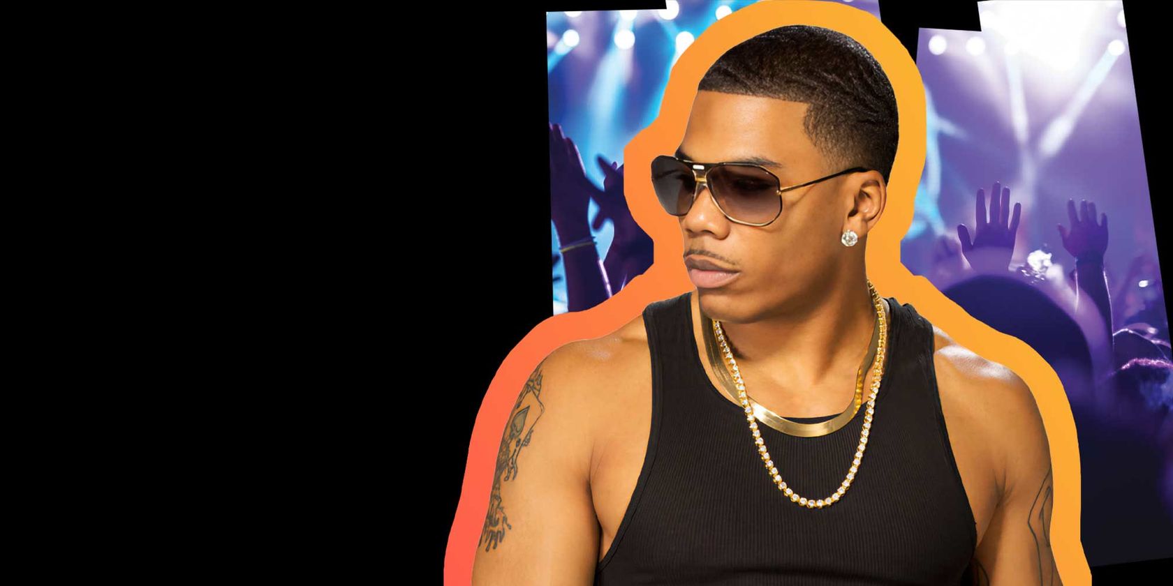 Nelly in front of a concert crowd