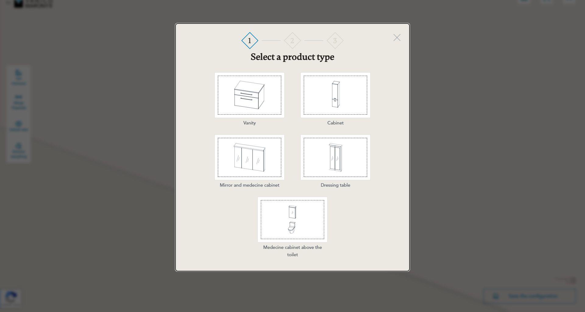 Product configurator menu