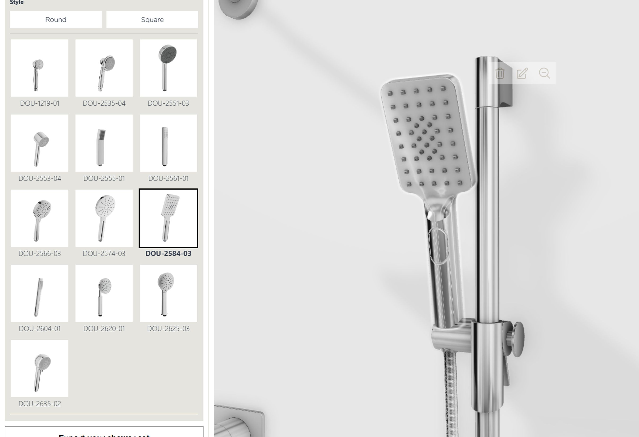 Real time 3D hand shower
