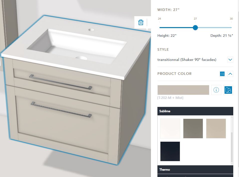 Configure 3D vanity