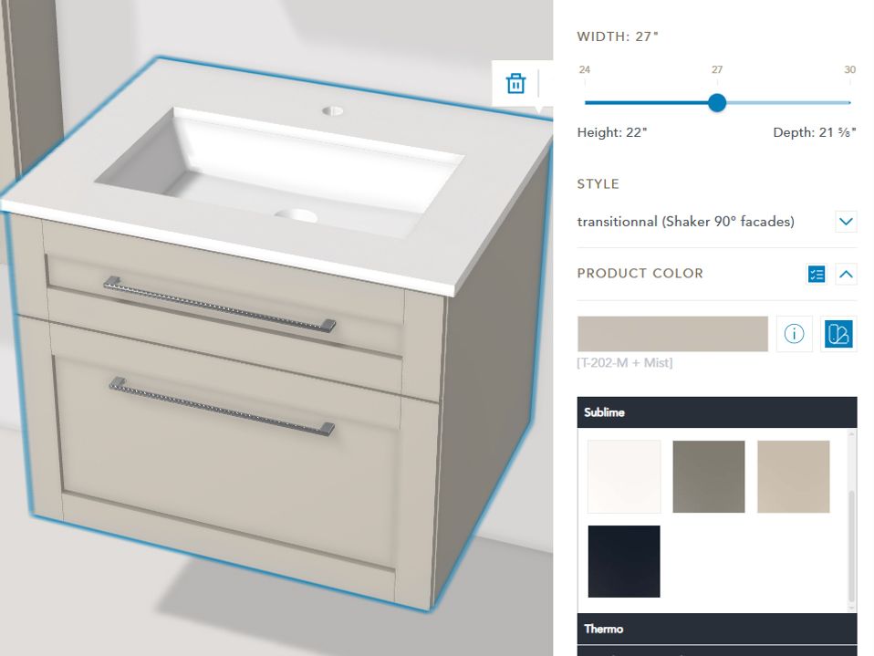 Configure 3D vanity