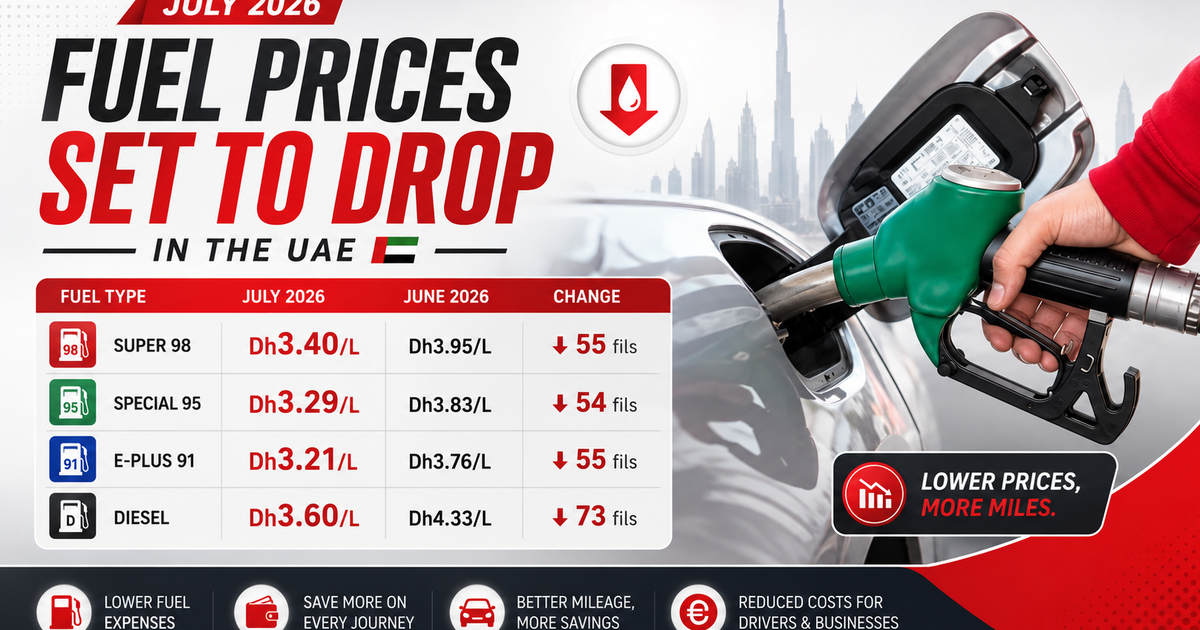 UAE Fuel Prices July 2026| Latest Petrol & Diesel Rates Announced