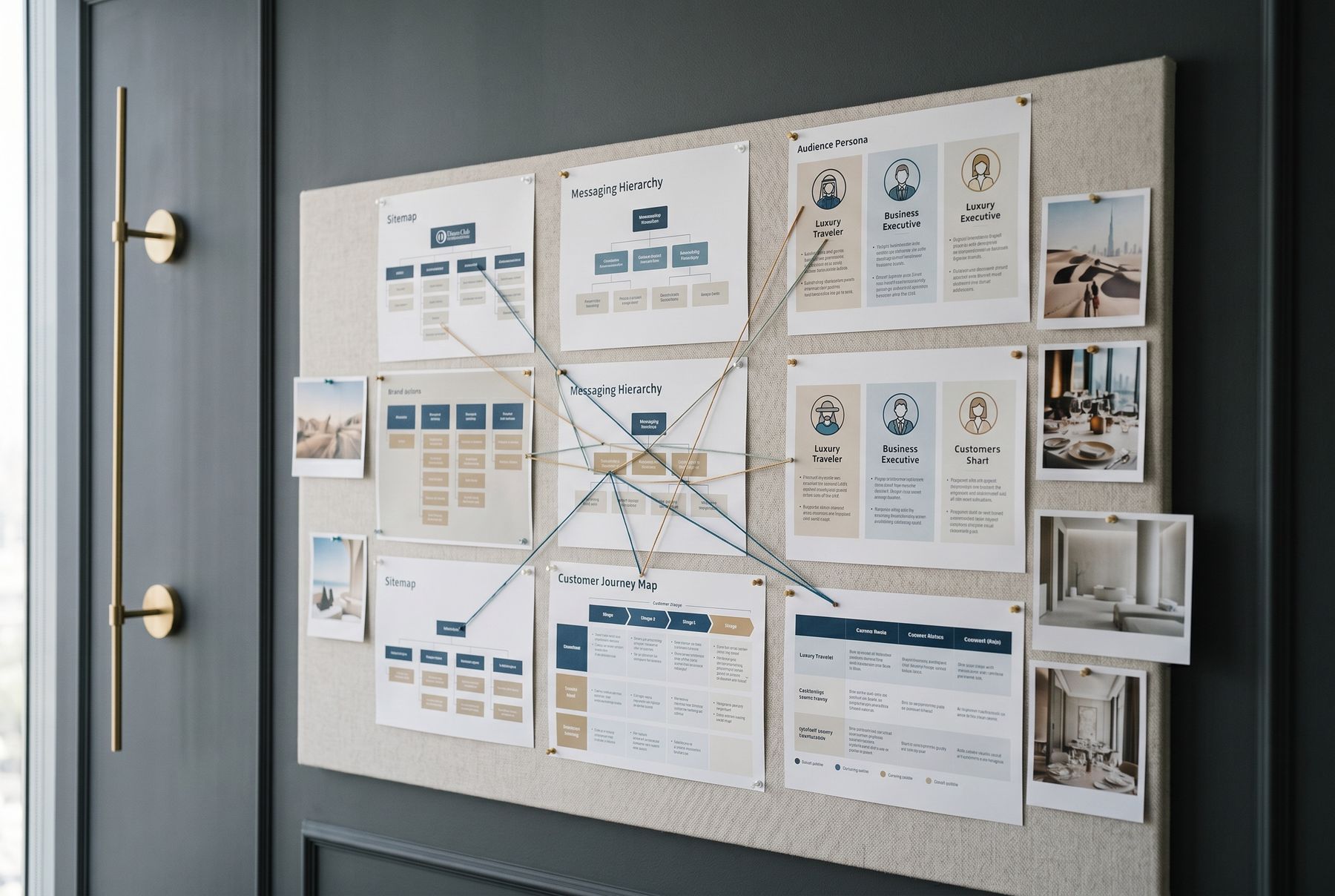 Sitemap, messaging hierarchy and customer journey mapped before design begins.