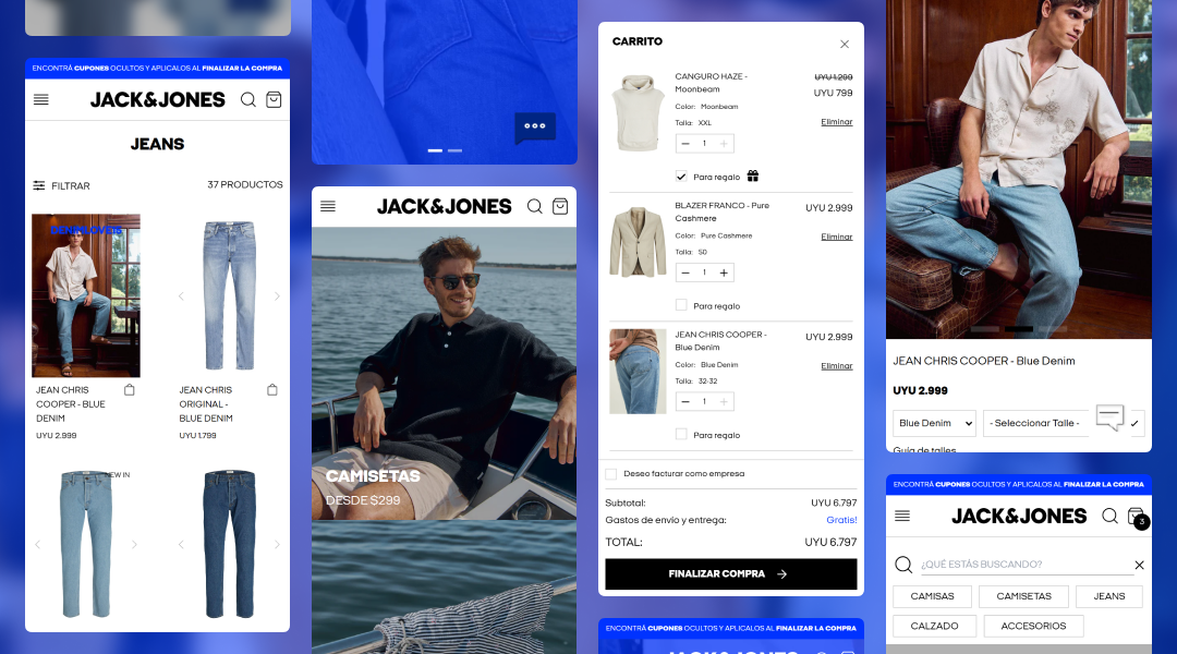 Jack and Jones Website Screenshots