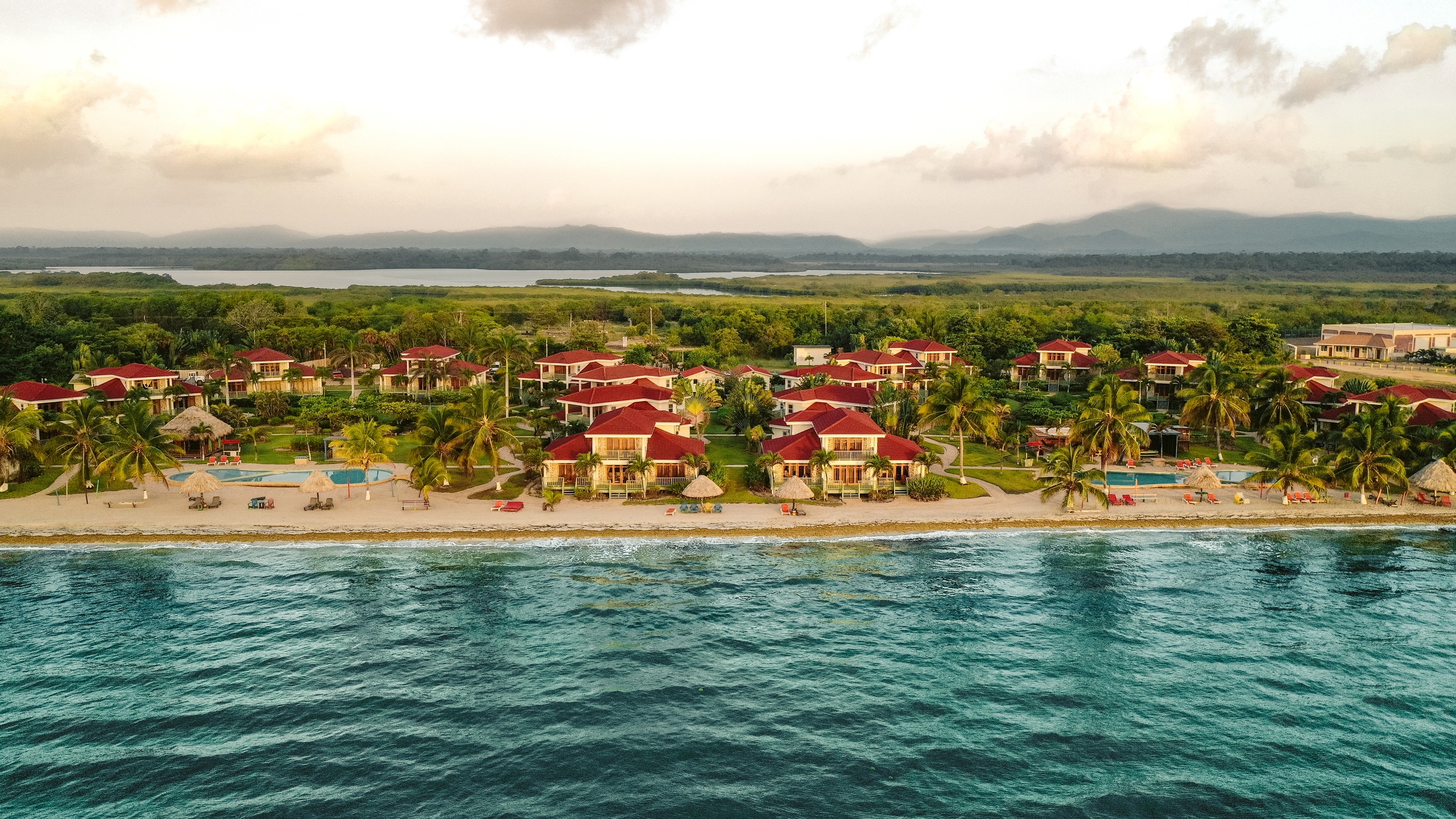 Property view from ocean drone footage