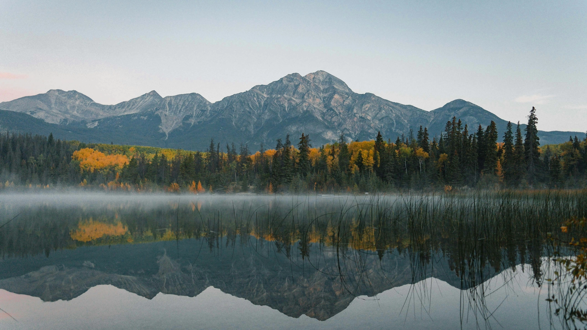Image of a mountain with a lake