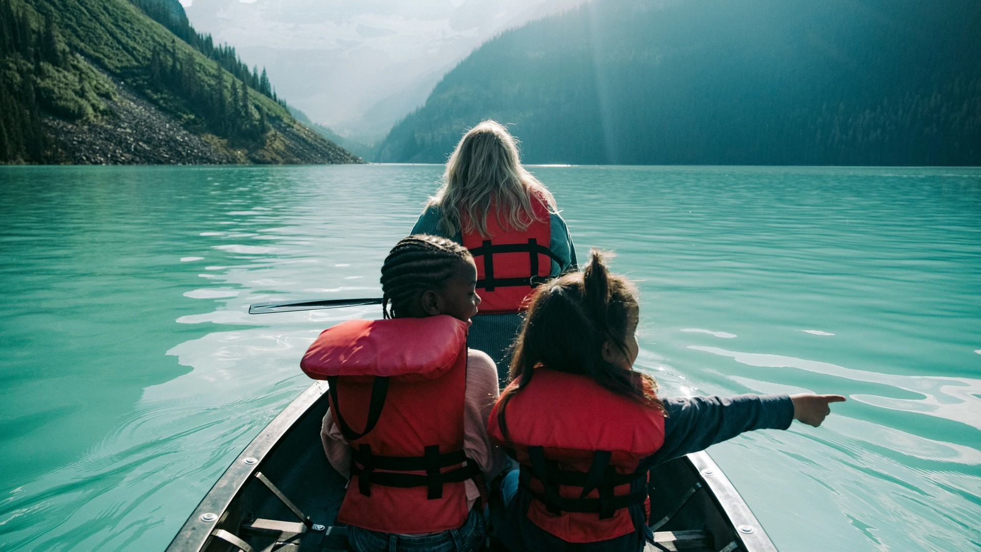 image of a family on a boat trip