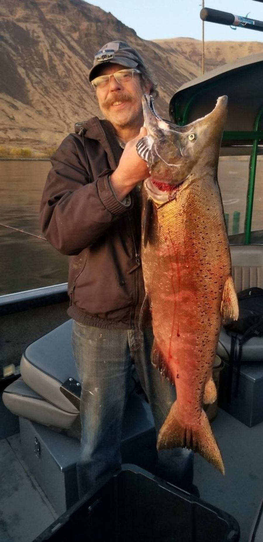 Angler holding a Columbia River salmon