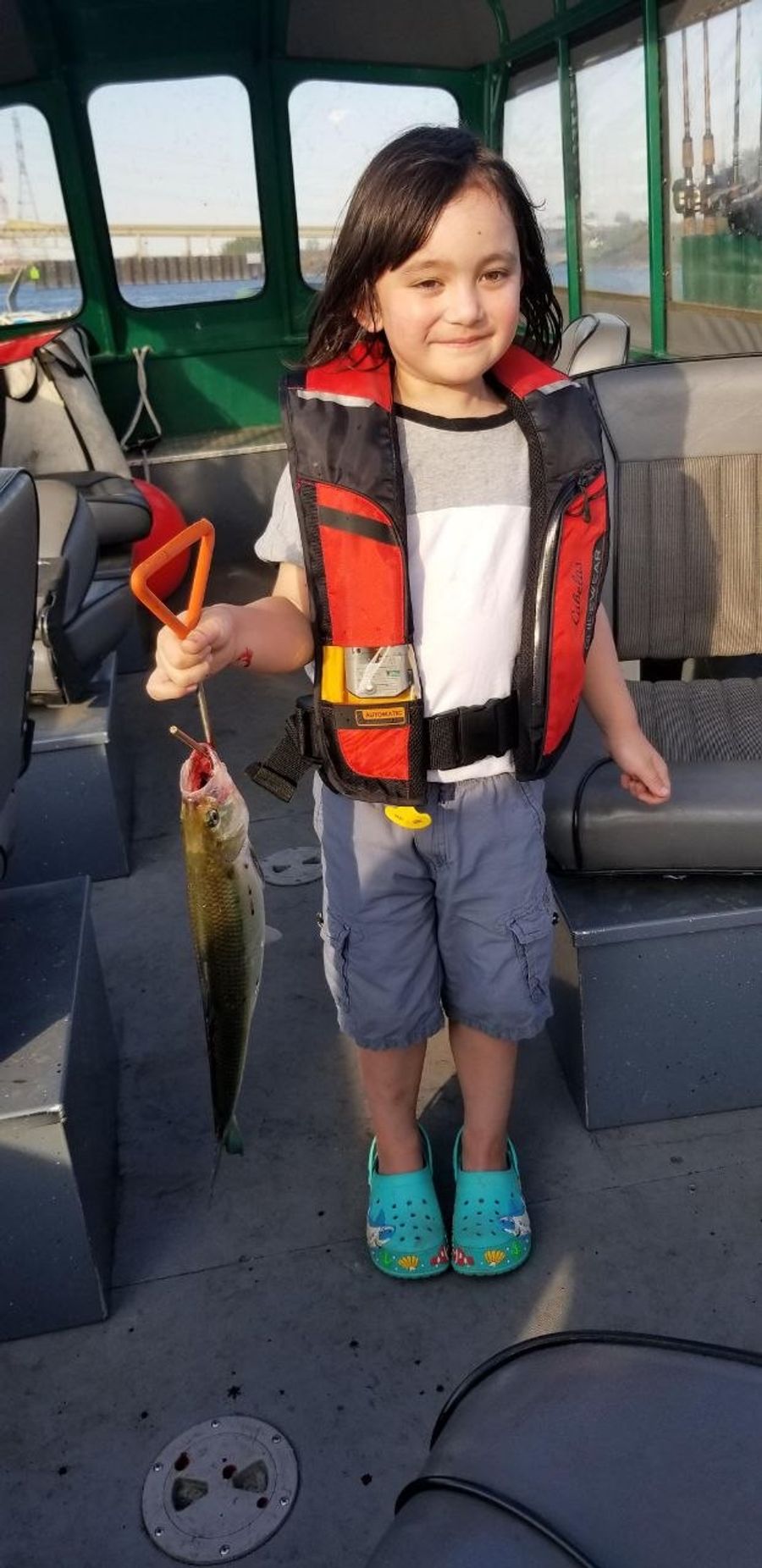 Young angler fishing on the Columbia River