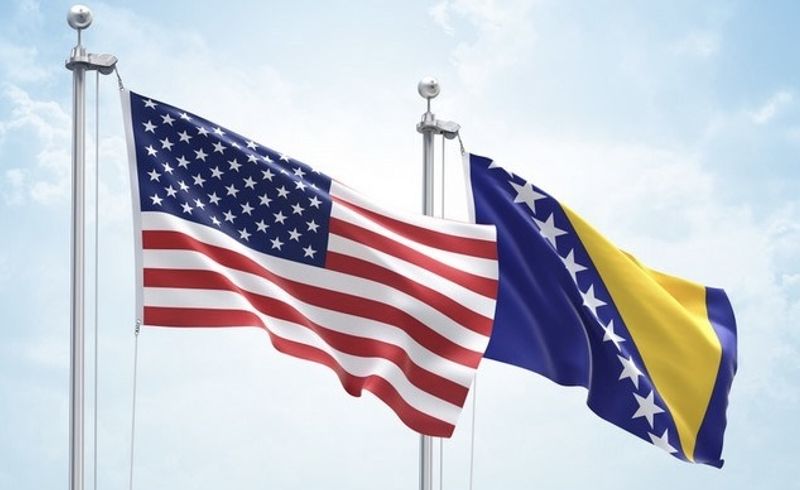 Flags of Bosnia and Herzegovina and the United States