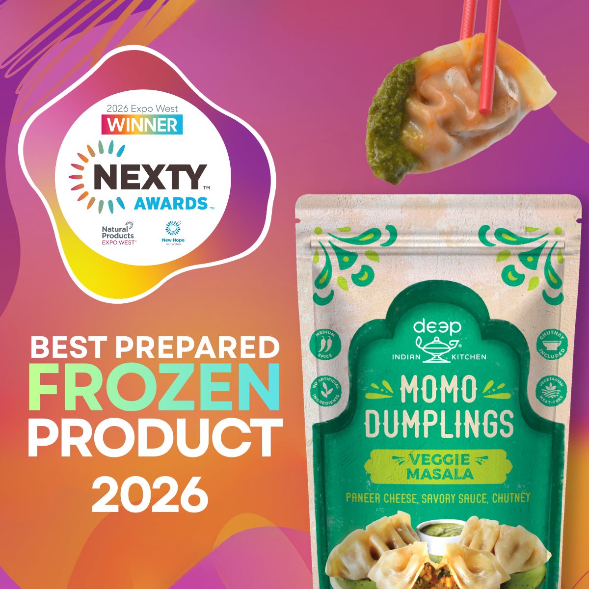 Momo package with NEXTY award badge