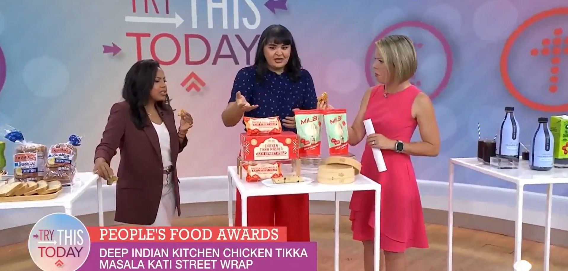Today show hosts sampling Kati Wraps