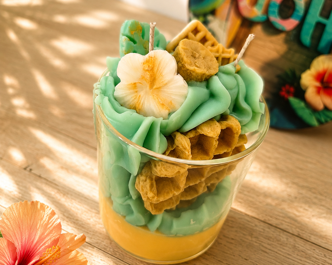 Nuestro tanque de cera - Crema montada con aroma a melocotón fresco.