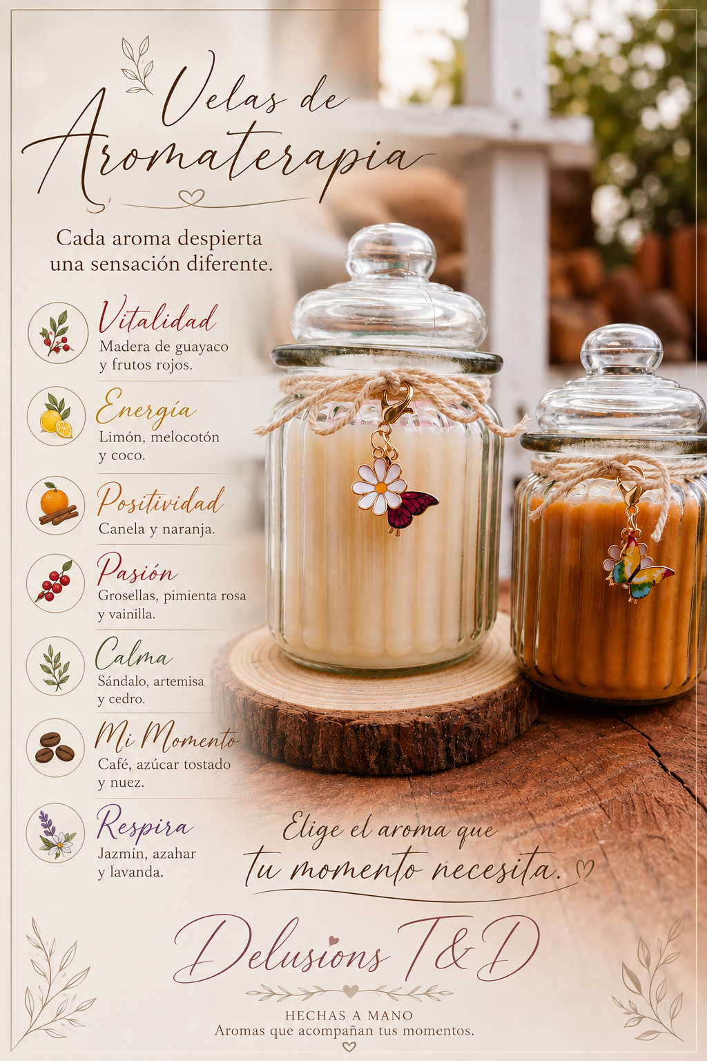 Aromas que te acompañan en cada momento. Cada una lleva dentro un mensaje muy especial para ti. 