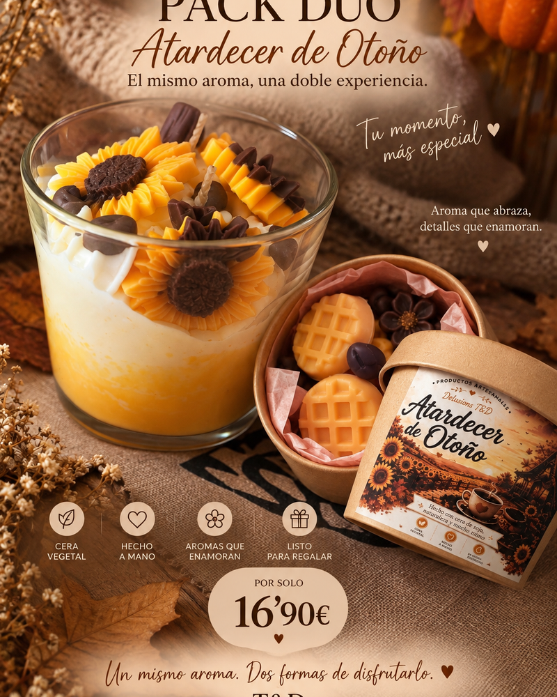 Vela y wax melts con el mismo aroma