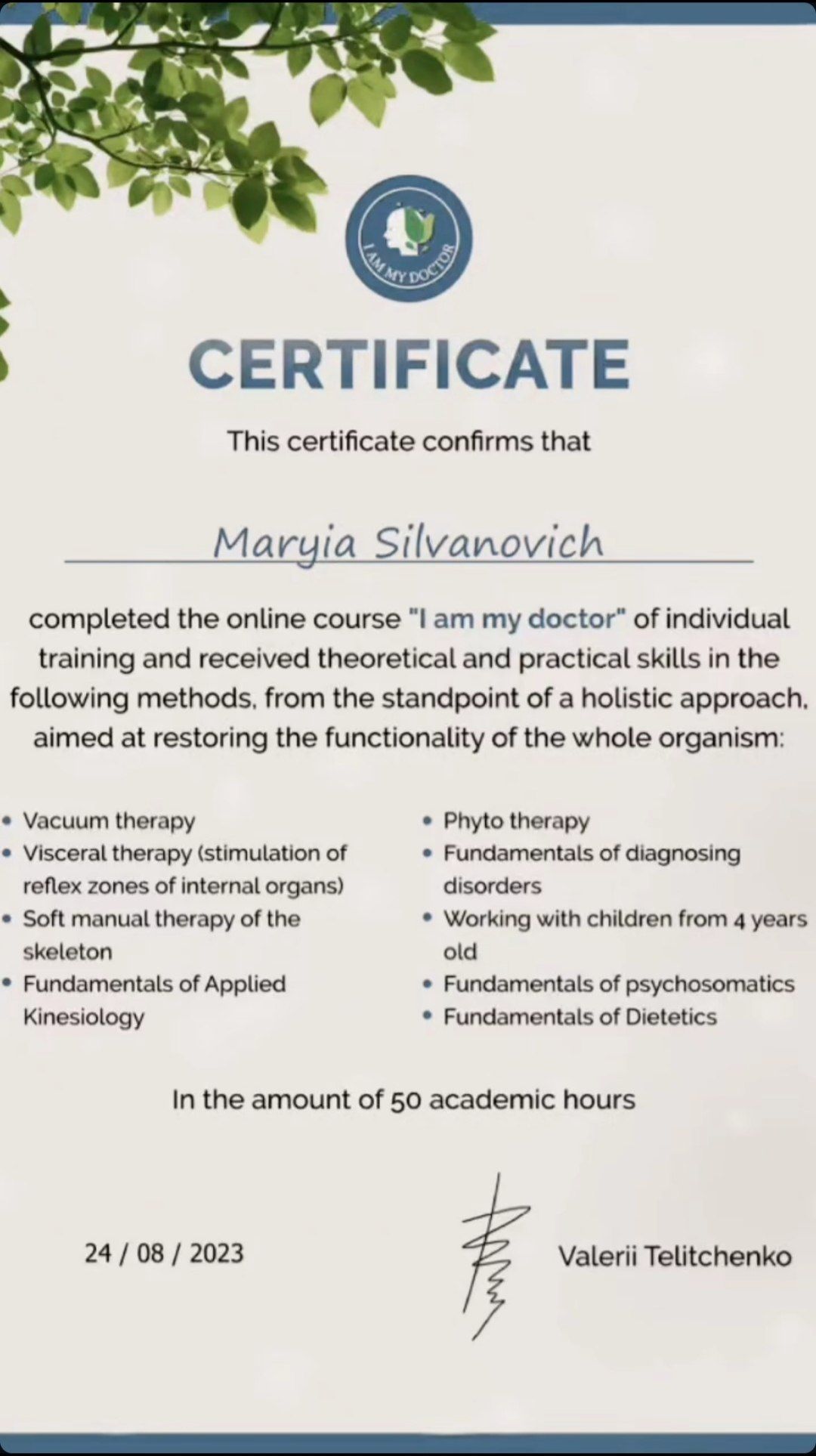 certificate