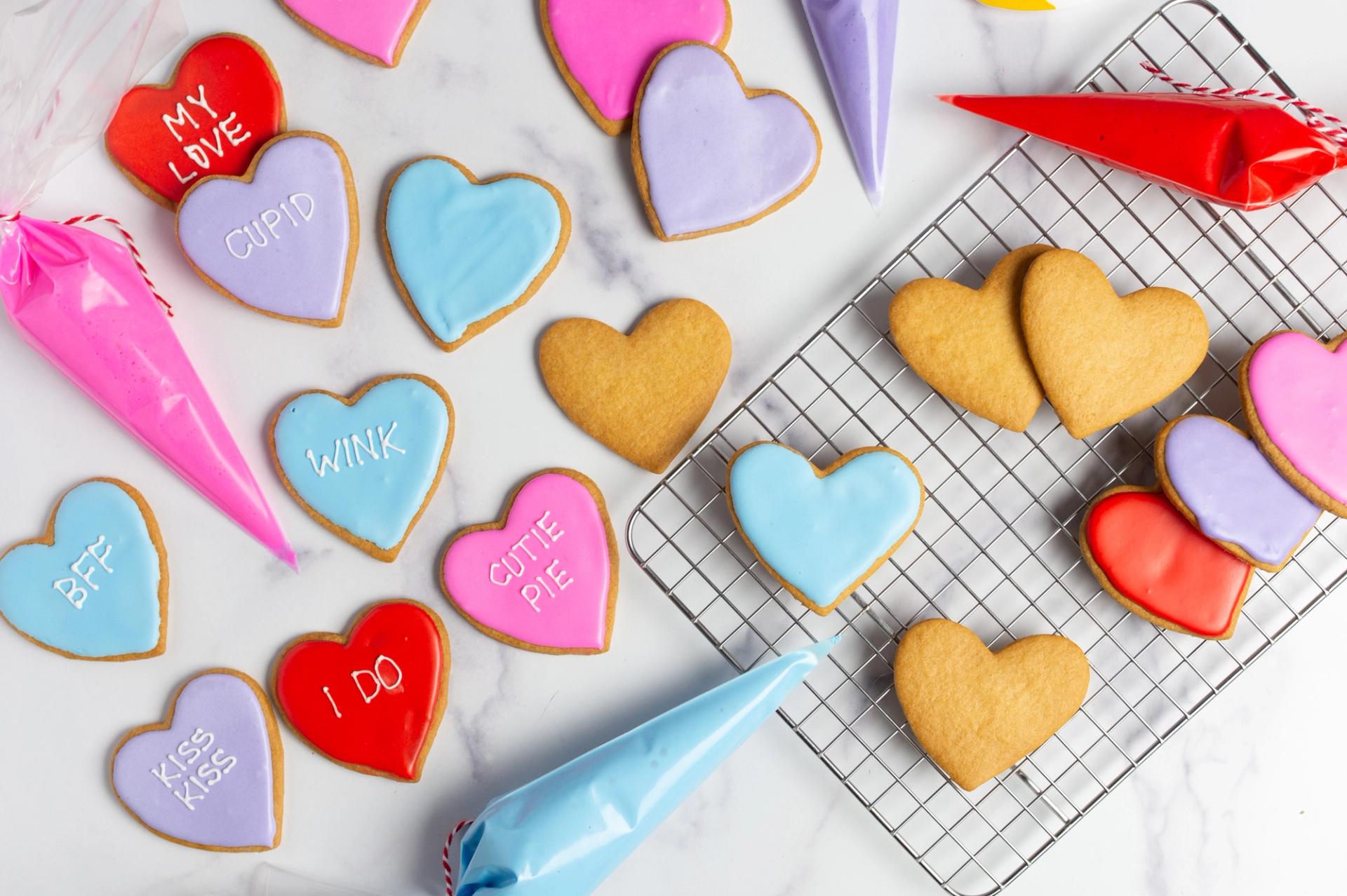 heart shaped Sweetheart Cookies for Valentine's Day