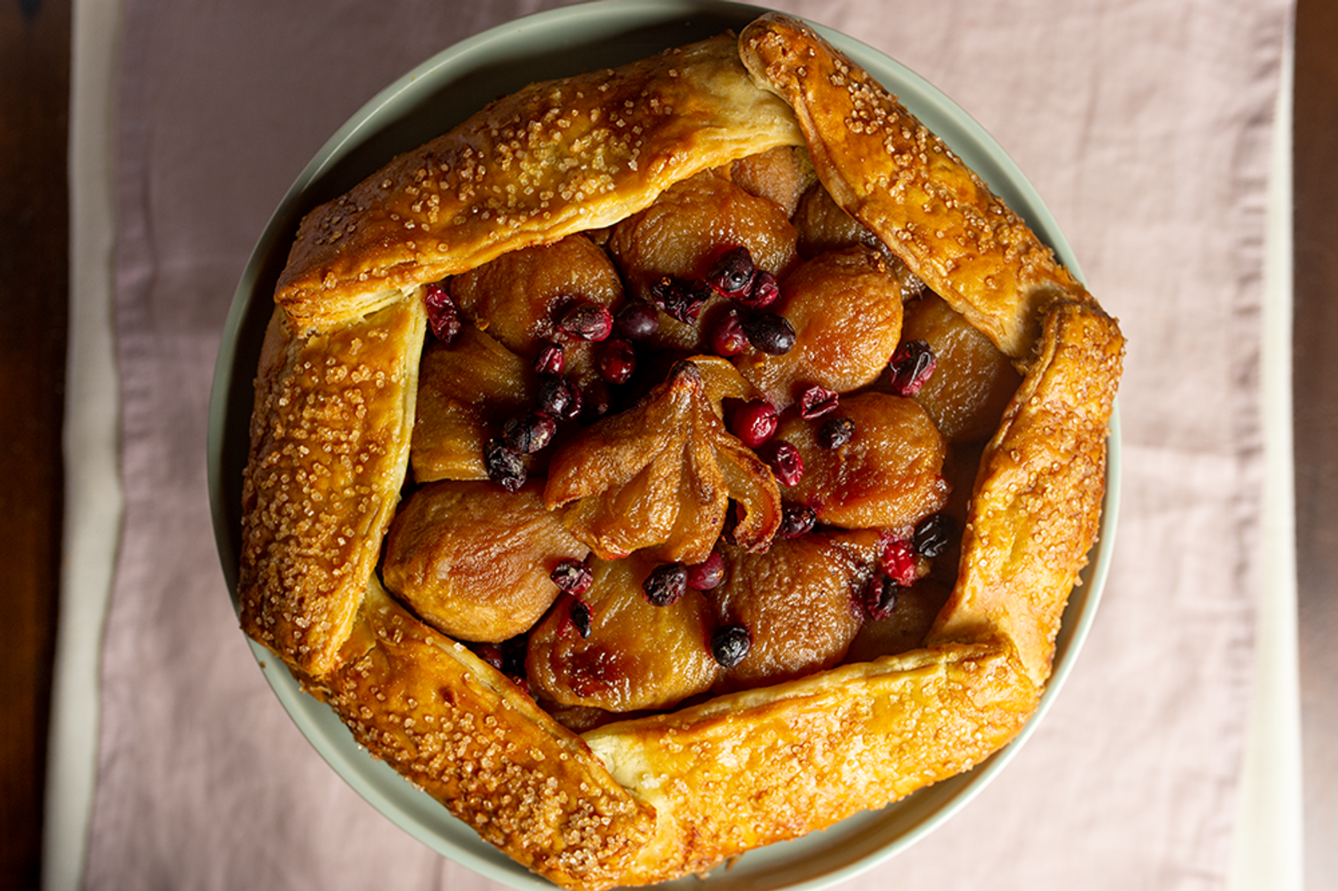 Roasted Pear and Cranberry Crostata