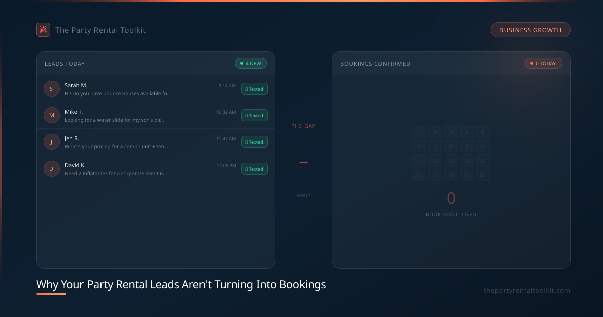 Why Your Party Rental Leads Aren't Turning Into Bookings
