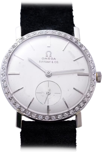 Omega 18K White Gold Diamond-Set Tiffany Dial watch