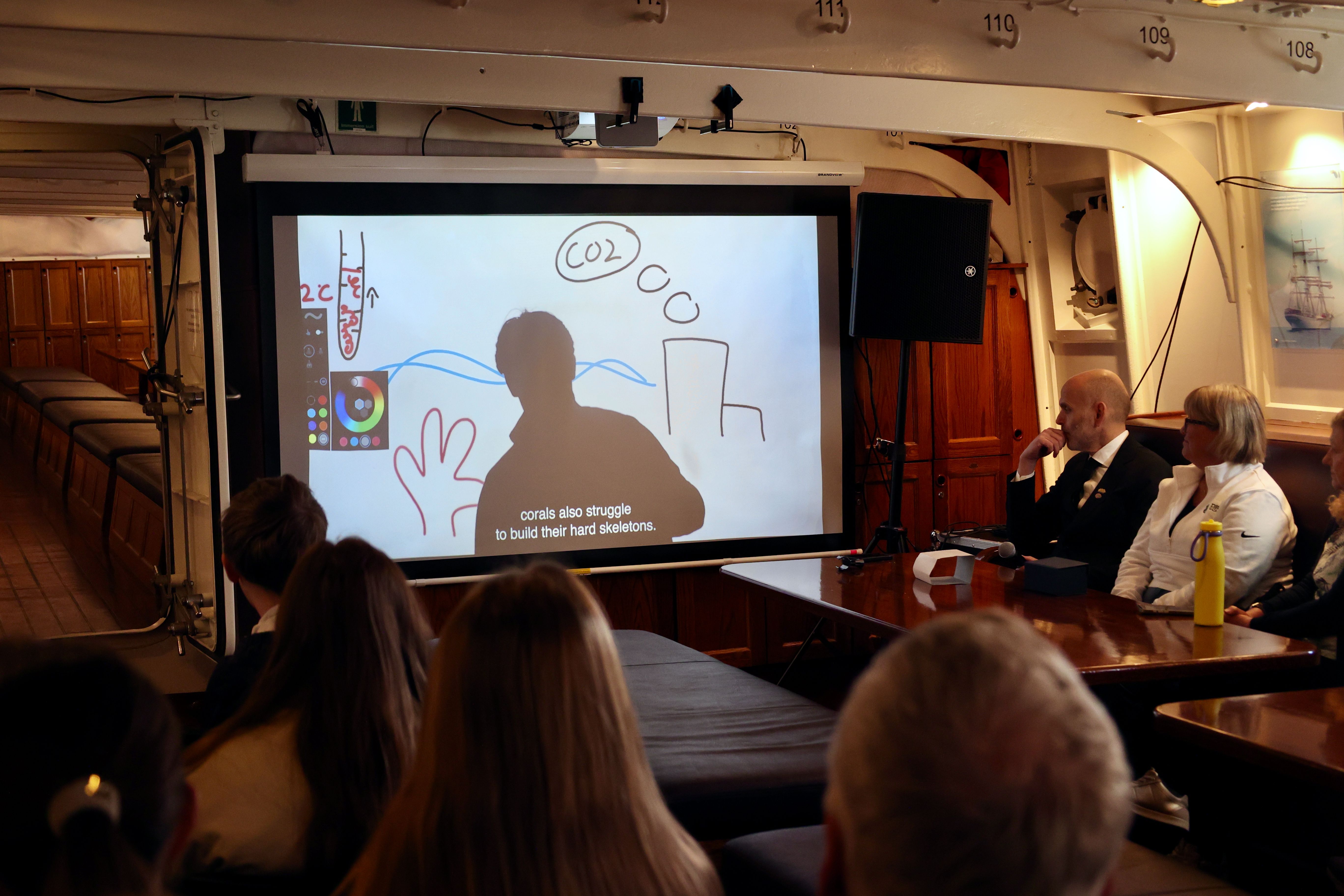 Several of the students created films about ocean pollution and rising sea levels as their contributions to the Message in a Bottle project.