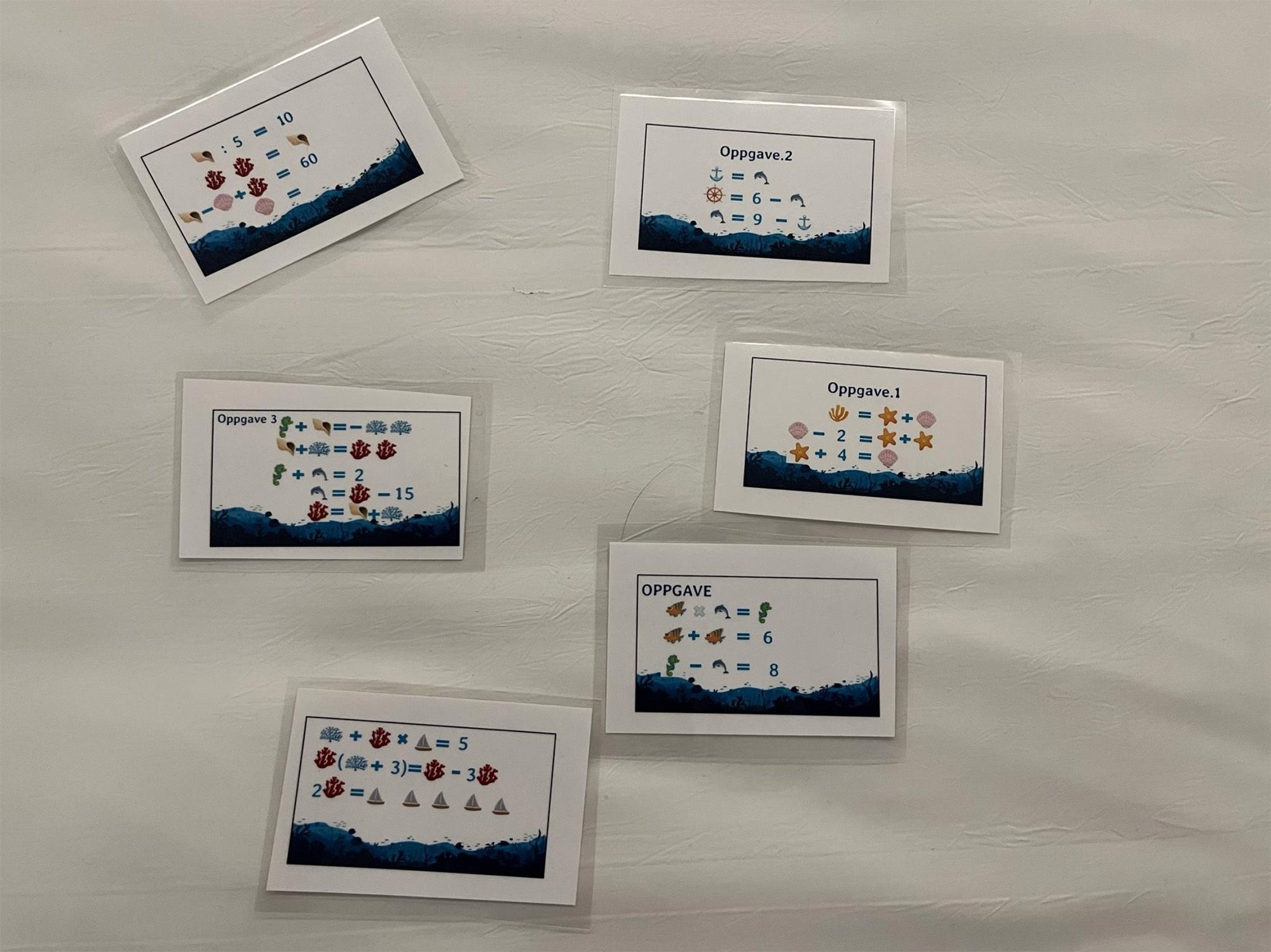 Board game cards made by Norwegian students. Photo: Berea Primary school