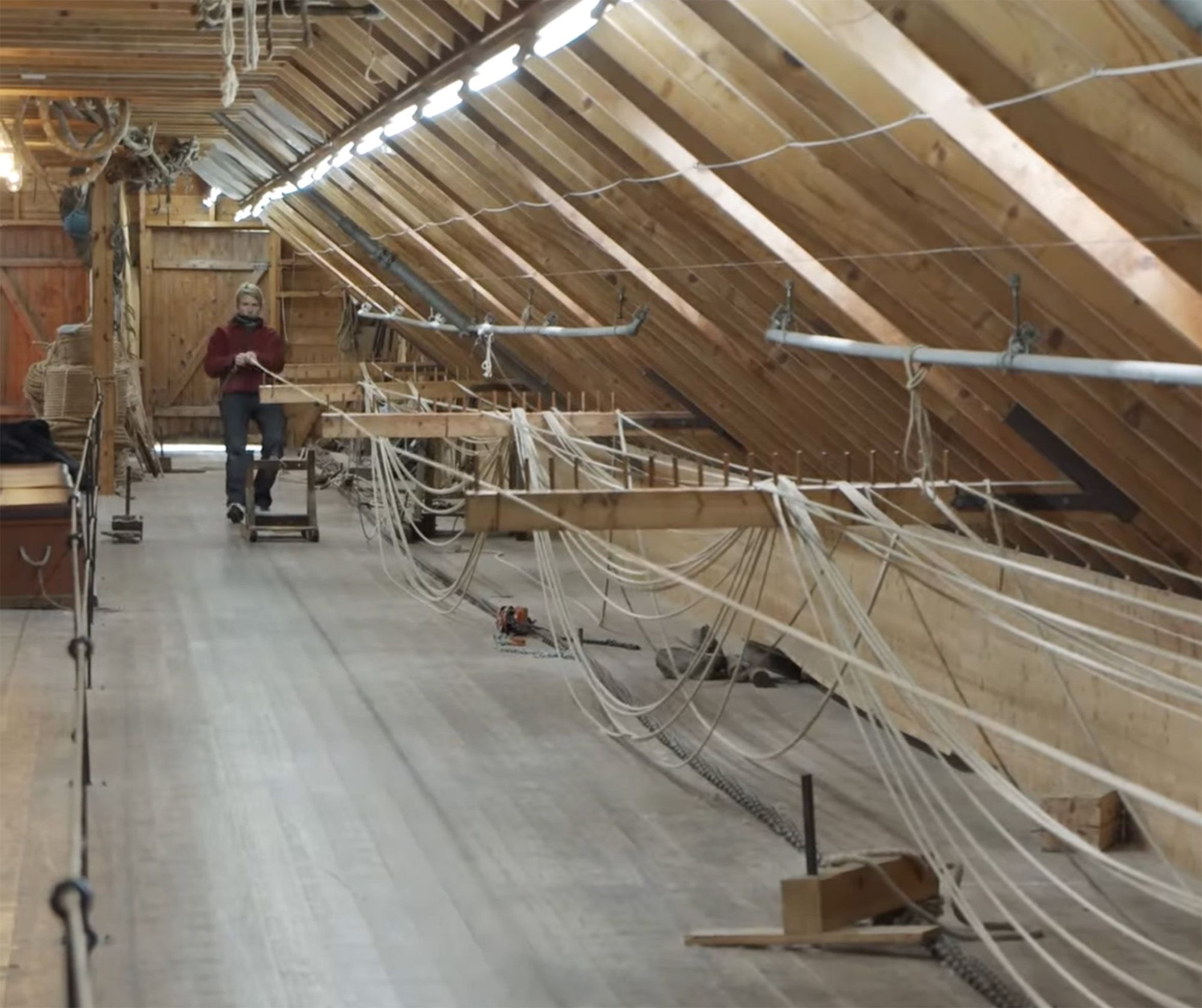 The hemp-rope was produced in the traditional way by Hardanger Fartøyvernsenter in Norway. Photo: Hardanger Fartøyvernsenter