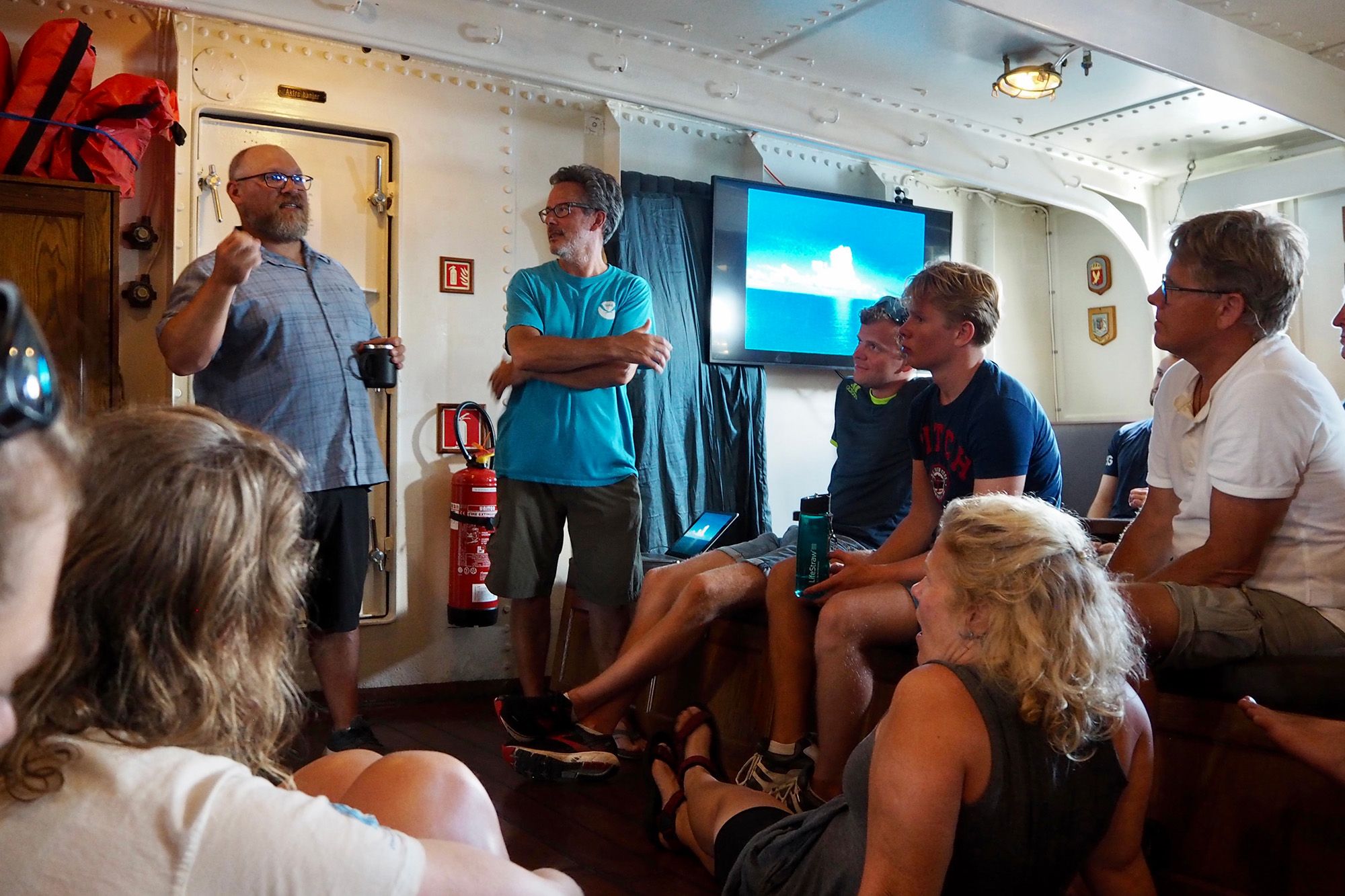 Jason giving a presentation together with Joshua Berger on the future of the ocean. Photo: Dina Storvik