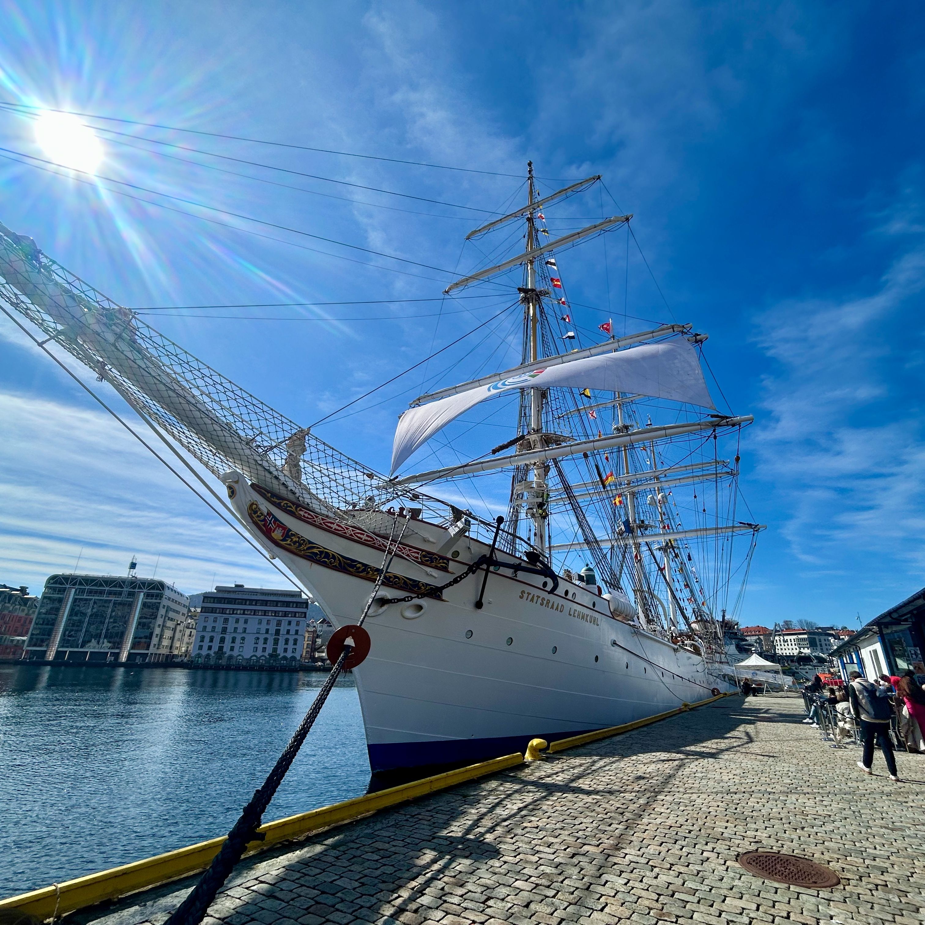 Statsraad Lehmkuhl collected student contributions from schools along the One Ocean Expedition route.