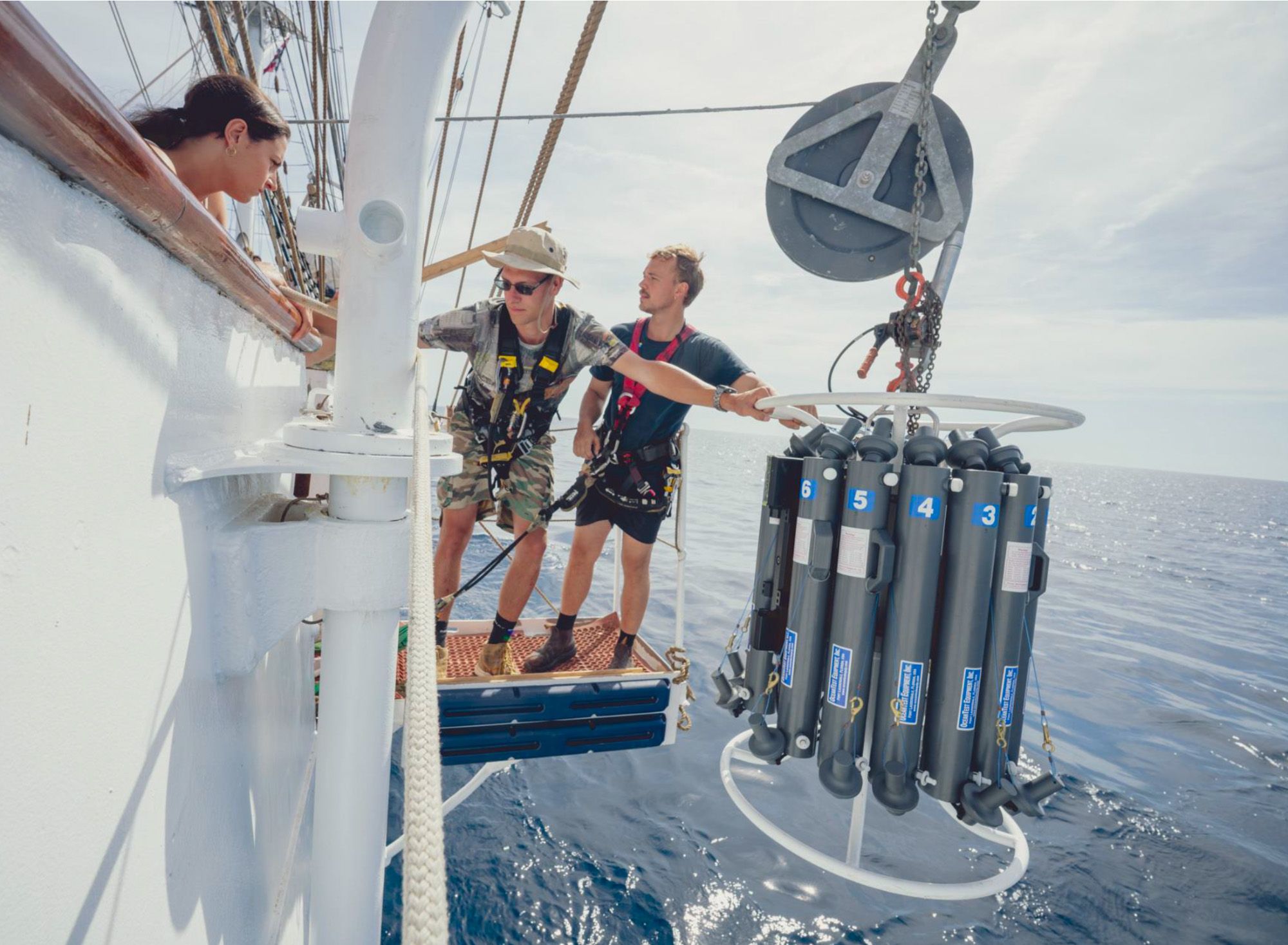 The "rosette" being launched. Photo: One Ocean Expedition