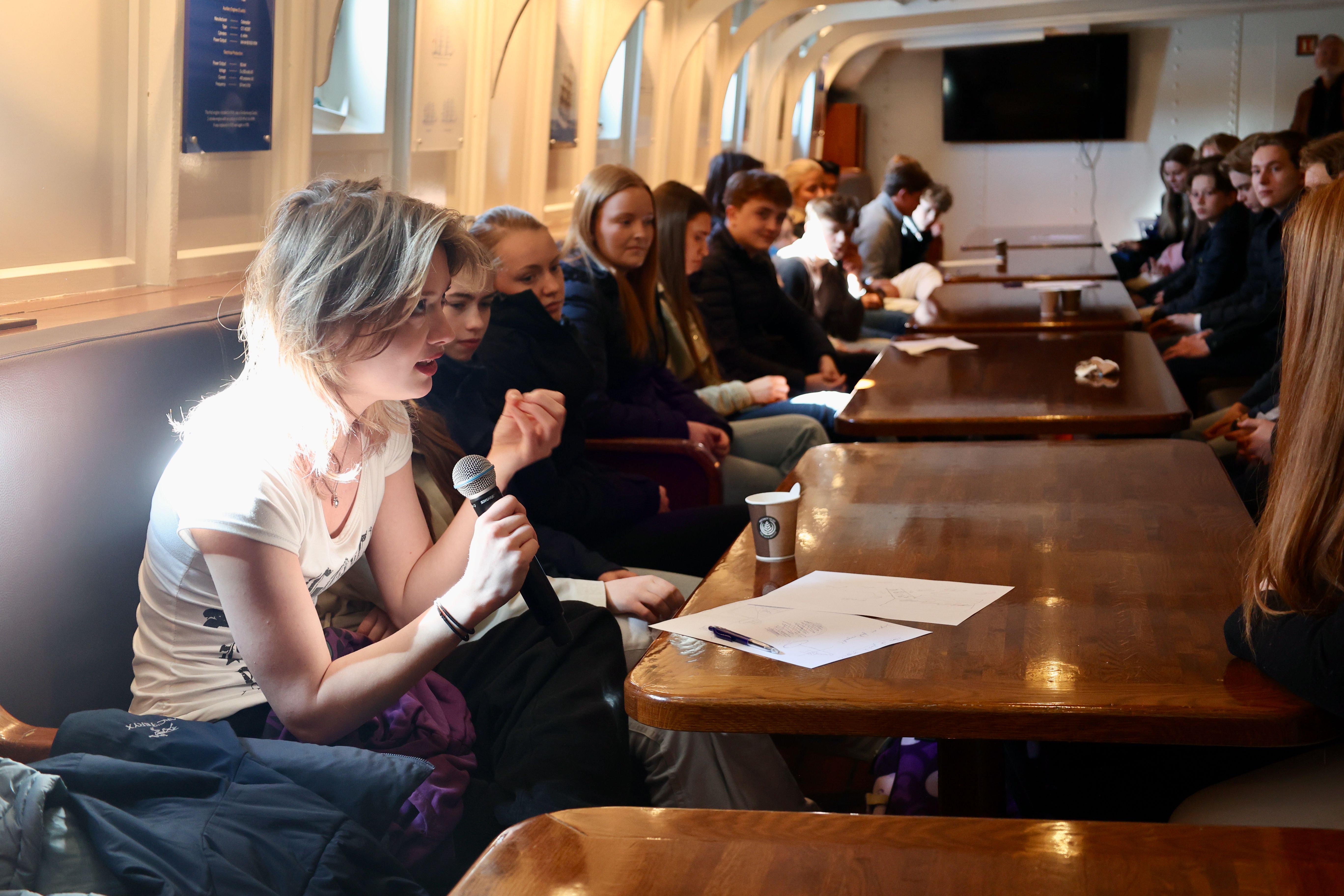 Message in a Bottle youth event for Bergen students on board Statsraad Lehmkuhl during One Ocean Week 2026.