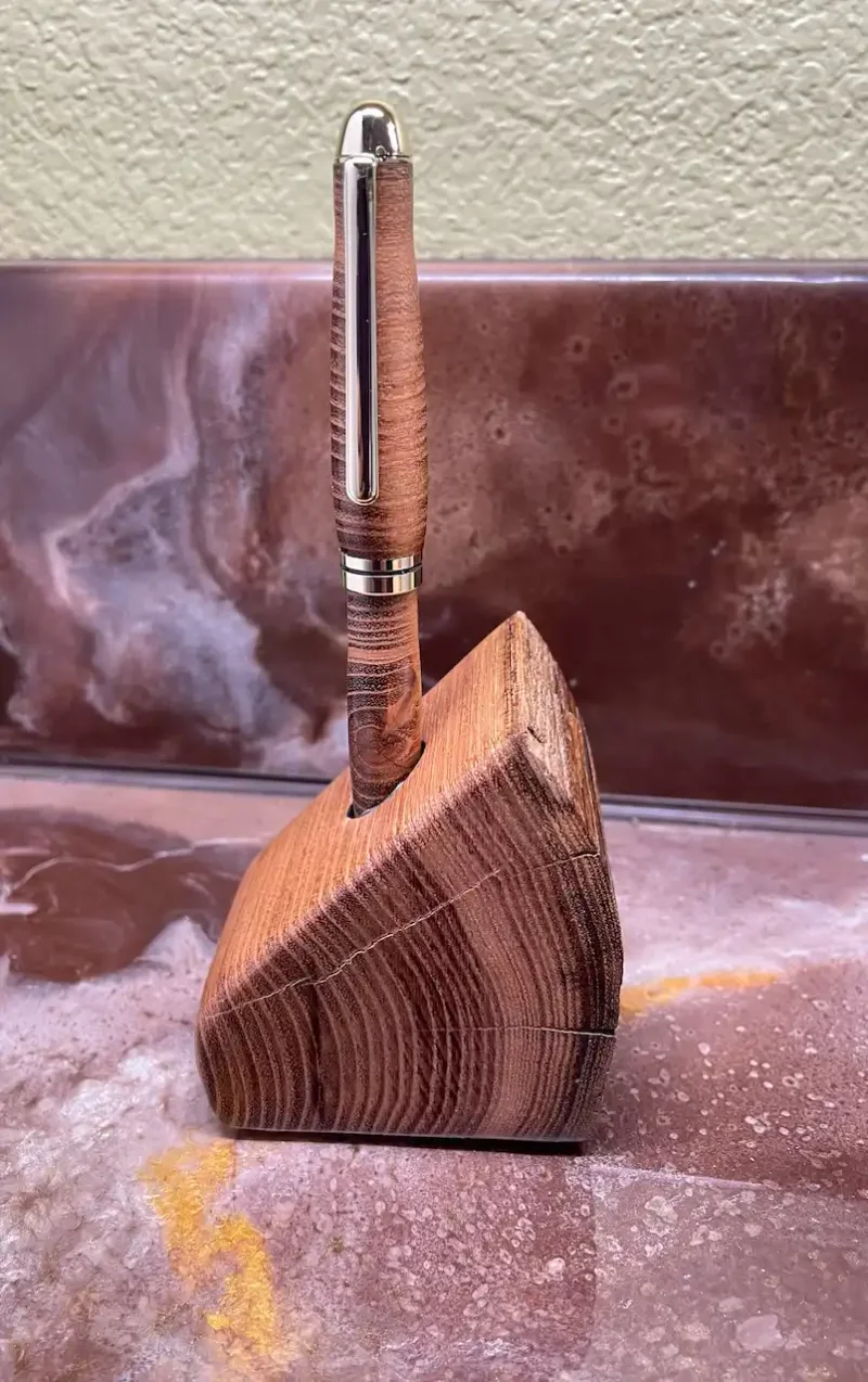Iron Wood Pen in Stand