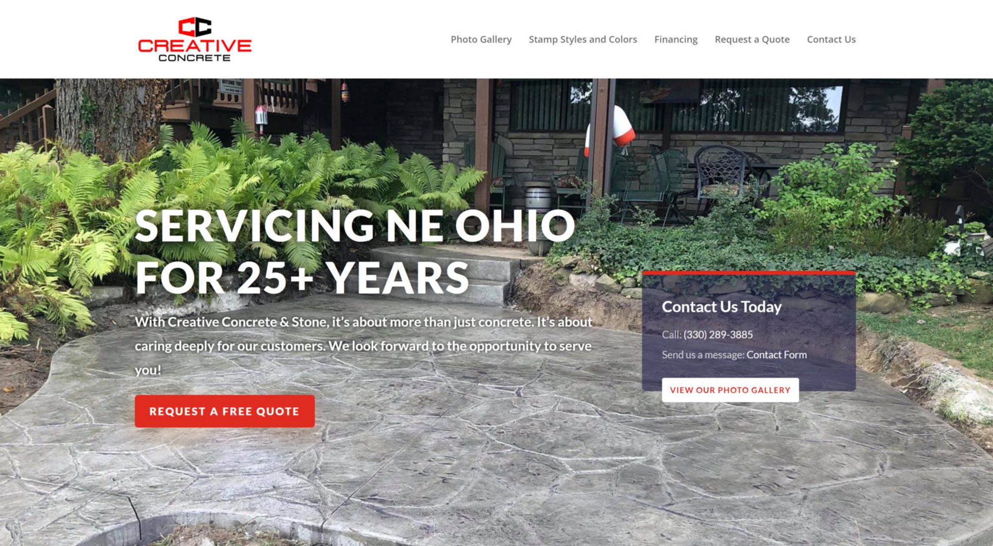 Creative Concrete Website Redesign and Replatform