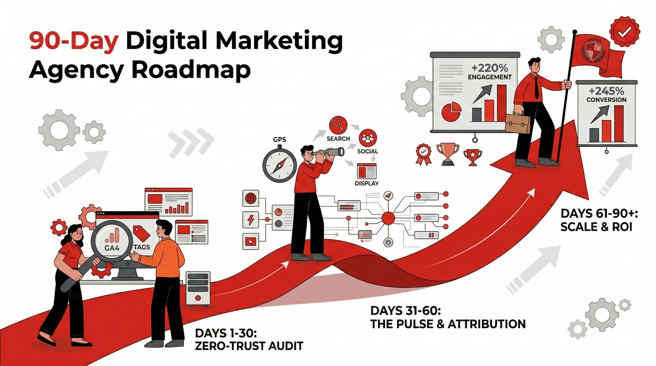 The First 90 Days with a Digital Agency: Milestones, KPIs, and Red Flags