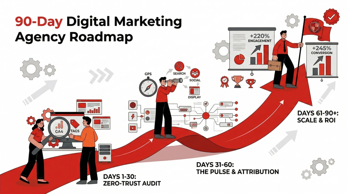 The First 90 Days with a Digital Agency: Milestones, KPIs, and Red Flags