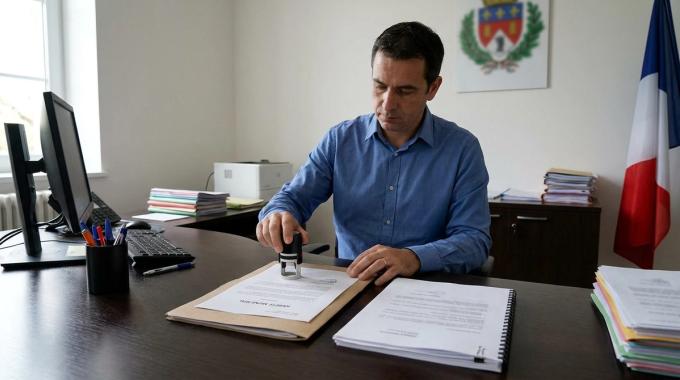 Agent municipal traitant un arrêté suite à l'avis de la commission de sécurité sur un rapport de contrôle ERP