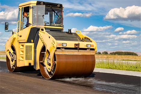 Road roller offered in an industrial asset auction