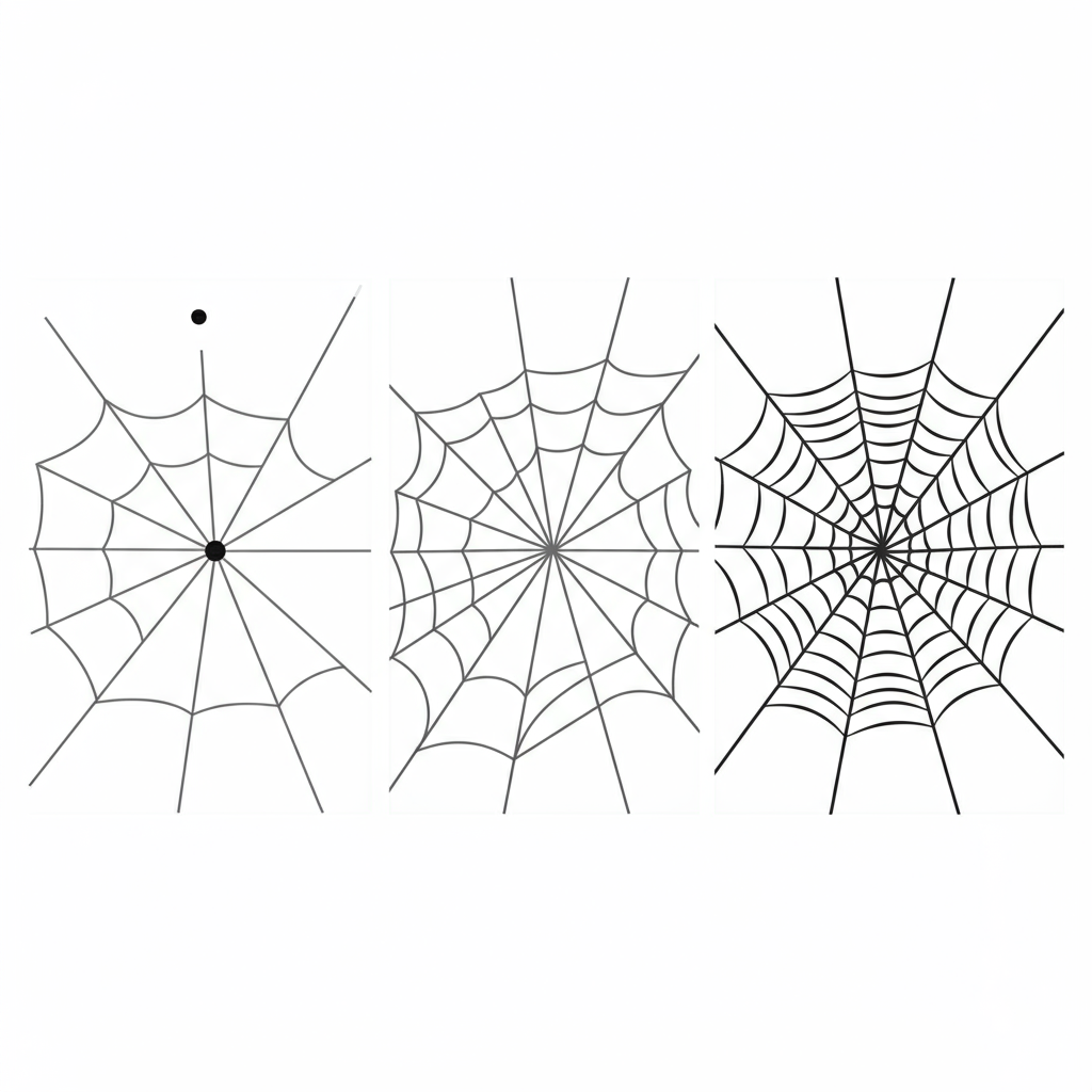 Spider web drawing process
