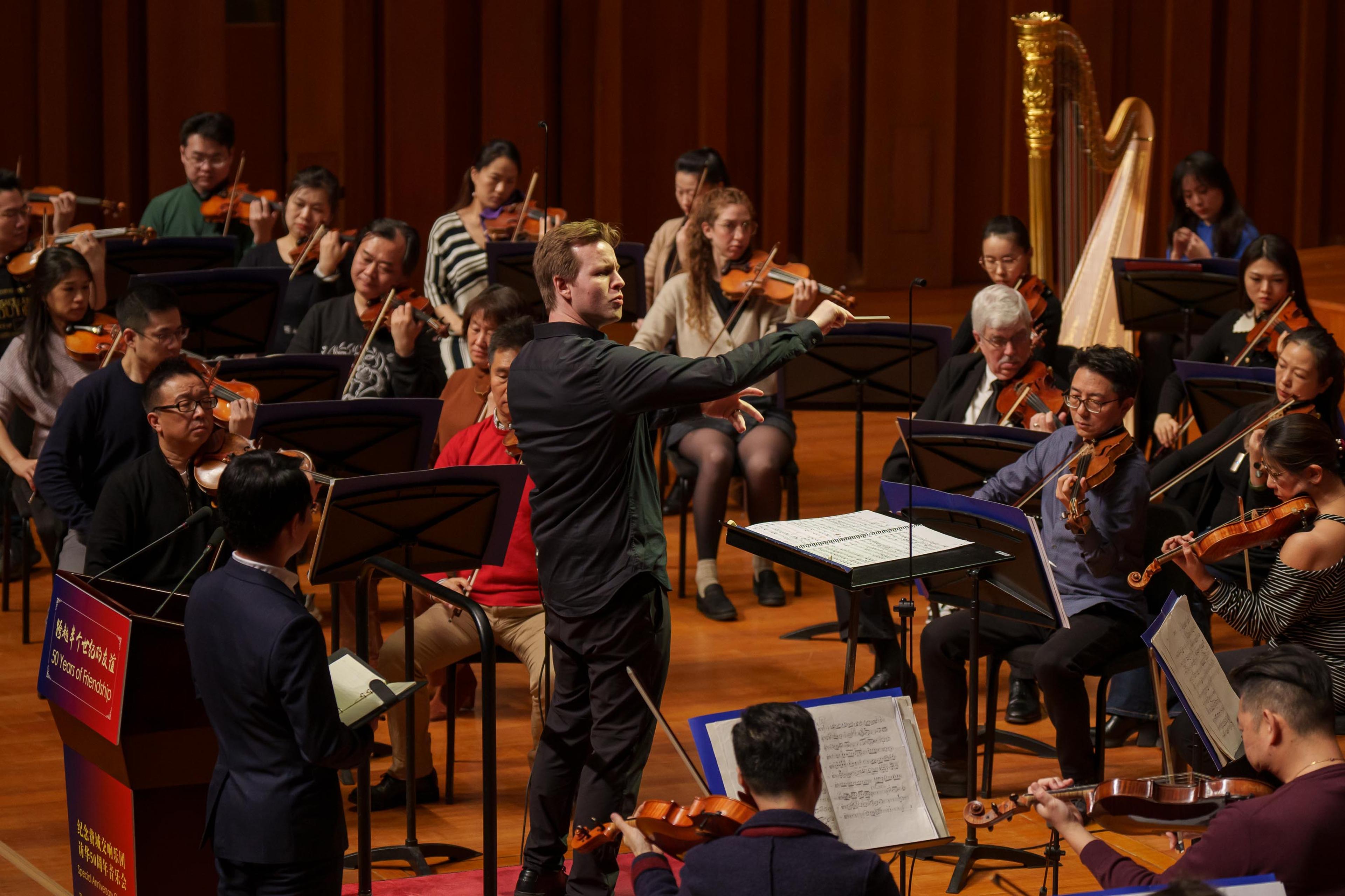 Tristan Conducting in rehearsal