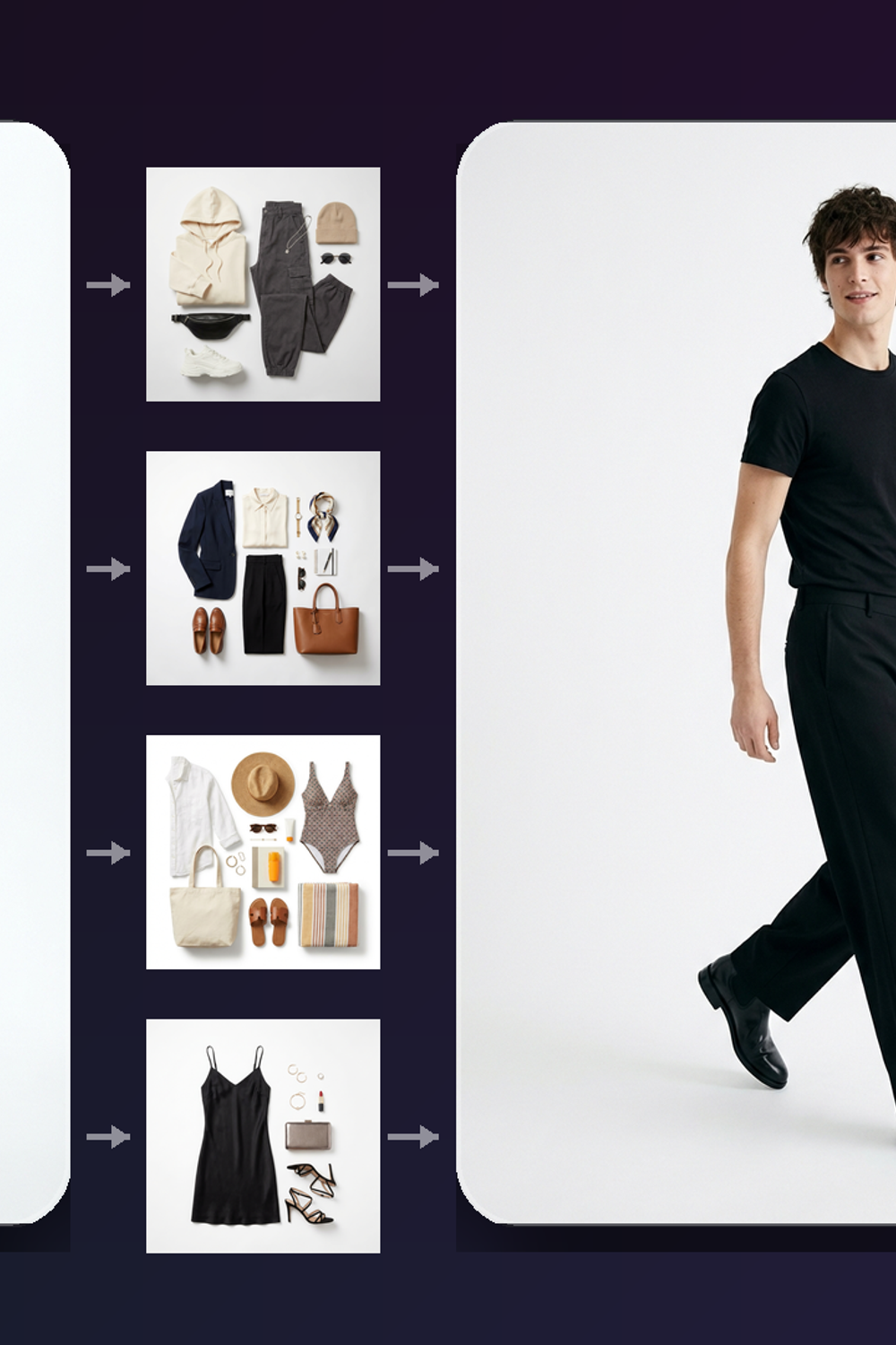AI clothes changer virtual try-on examples using Imageat AI Stylist