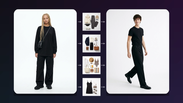 imageat-owned virtual try-on workflow with people and outfit reference boards