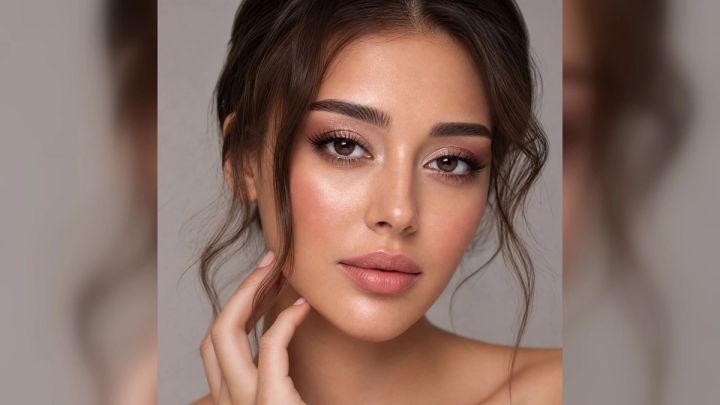 Virtual makeup try-on portrait created with imageat