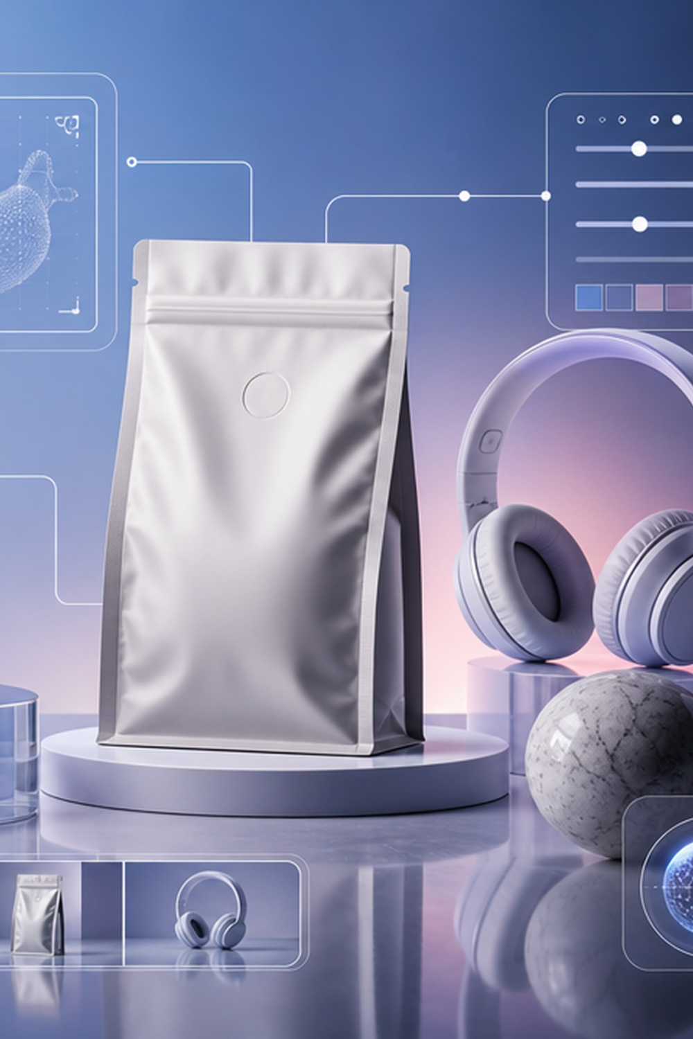 AI product campaign scene with consistent packaging and visual controls