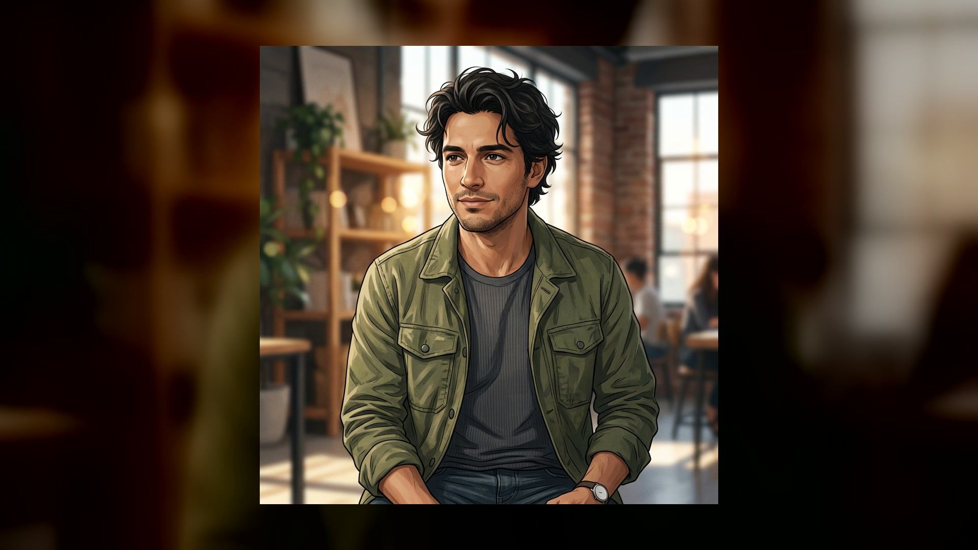 Anime-style portrait created from a selfie with imageat