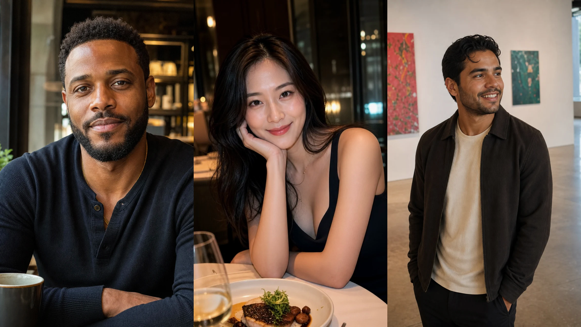 three polished first date outfit ideas for coffee, dinner, and a gallery afternoon