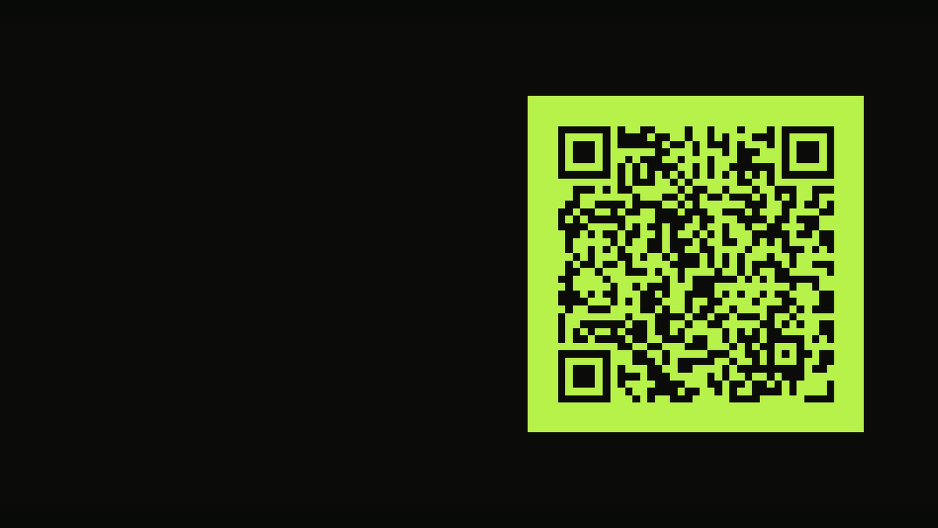 lime QR code on a clean dark background illustrating reliable QR code design